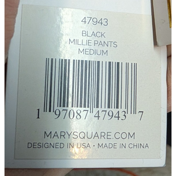 Mary Square Black Millie Luxe Athleisure Lounge Casual Drawstring Jogger Medium - Picture 6 of 7